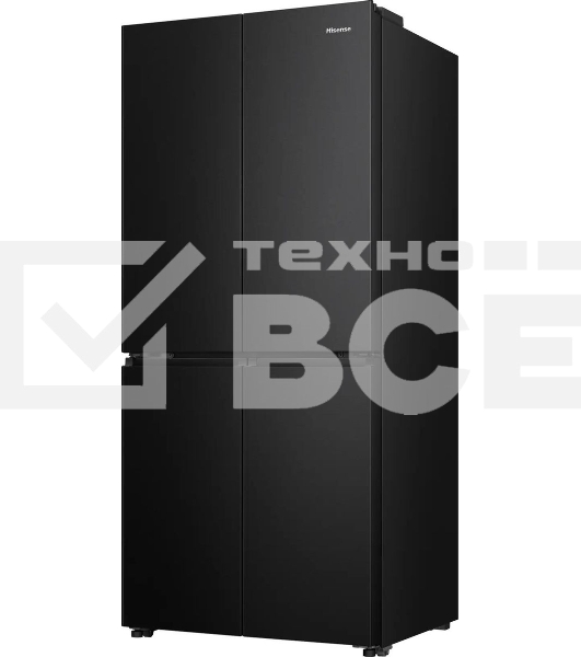 Холодильник Hisense RQ5P470SAF1 трехкамерный, черный, 331/199, морозилка снизу, Total No Frost, Side-by-Side
