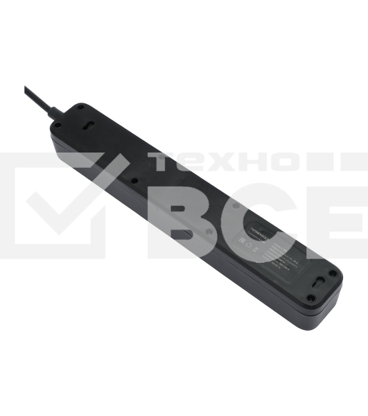 Сетевой фильтр Гарнизон 2.0 Мультипорт EPS-4-U3-B-2, 4 р, 10А, 3xUSB, 2м, ур.защиты 2+, черный, пакет