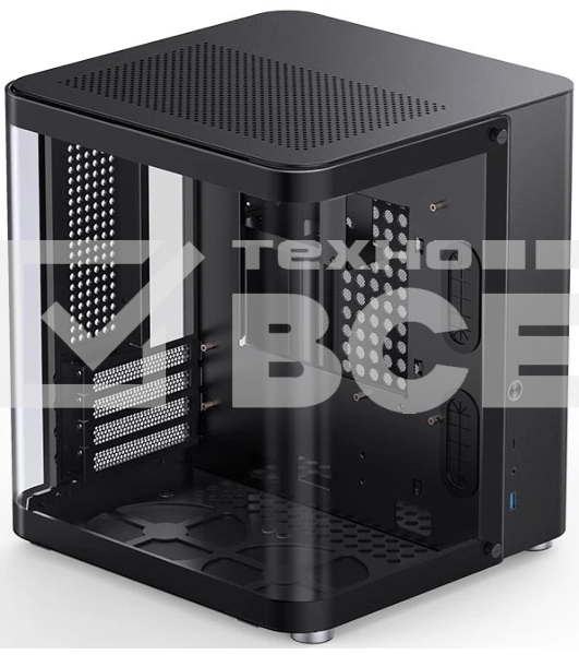 Корпус без блока питания Корпус JONSBO TK-1 Black 2.0 MATX без БП, mini-ITX, micro-ATX, черный