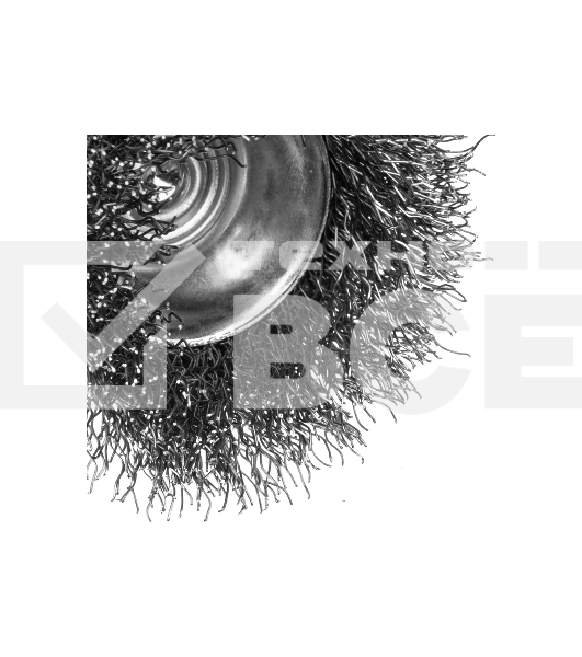 Щетка для дрели Denzel 50 мм, чашка, со шпилькой, нержавеющая витая проволока