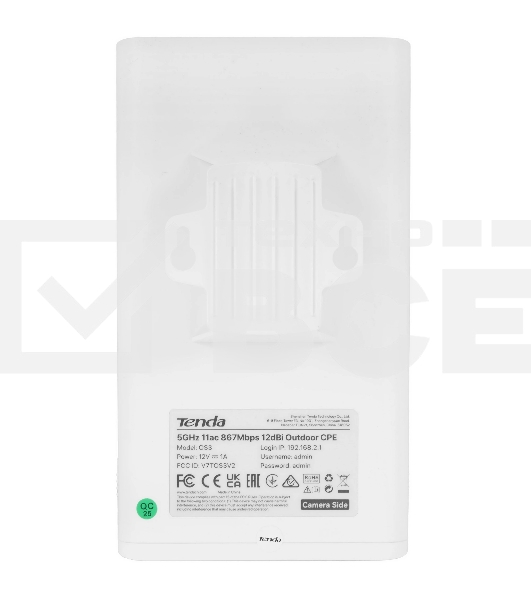 Наружная точка доступа Tenda OS3 (2-pack) (комплект 2 шт), 5 ГГц, до 867 Мбит/с, внешняя антенна 1x12dBi, IP65, PoE