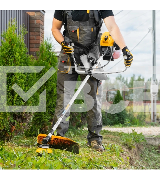 Триммер бензиновый Denzel DGT-430, 43см3, 2,5 л.с., неразъемная штанга, состоит из 2 частей