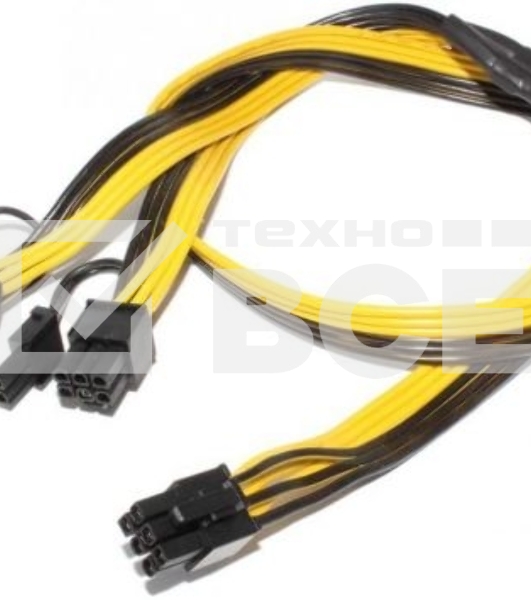 Кабель 6 pin to 2 x 6+2 pin GPU power adapter splitter cable