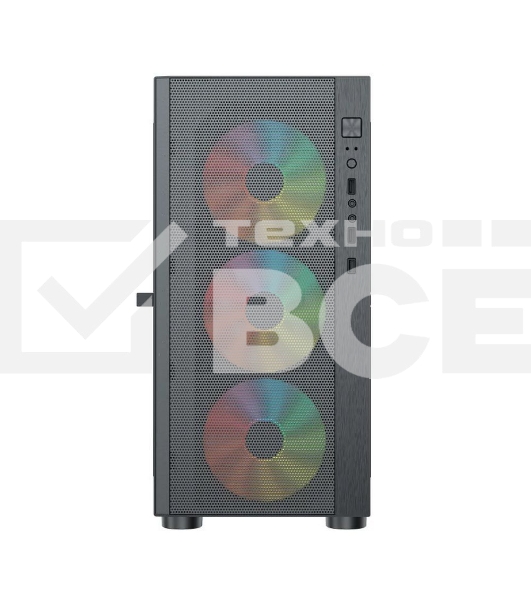 Компьютерный корпус ACD Citadel 104 ATX, Black, USB3.0*1+USB2.0*2+HD audio,3*12cm F1 ARGB fans at front(Slave fans) ,1*12cm F1 ARGB fan at rear (Master fan)