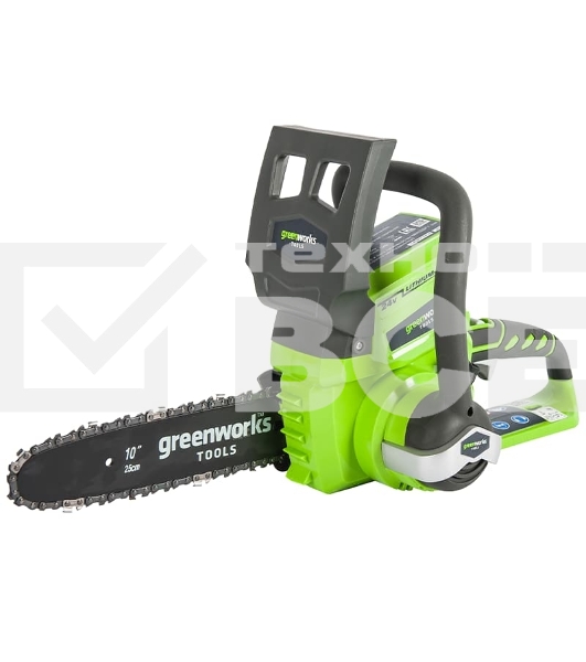 Цепная пила аккумуляторная GreenWorks G-24 G24CS25, 24V, 25см, без АКБ и ЗУ 24 вольт (модель G24CS25) - (всего 2,7 кг.)
