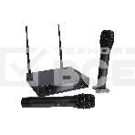 Микрофонная радиосистема с DSP Axelvox DWS7000HT (HT Bundle) UHF 710-726 MHz, 100 каналов, LCD дисплей, 2х ИК порт, 2 ручных микрофона, 2 держателя на стойку, 2 цветных кольца, фото5