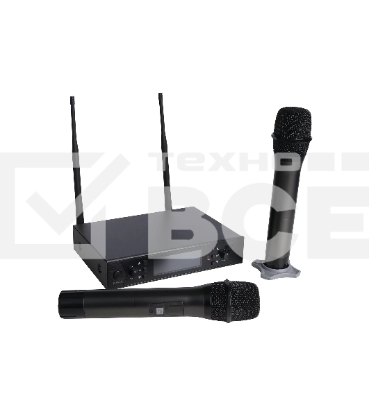 Микрофонная радиосистема с DSP Axelvox DWS7000HT (HT Bundle) UHF 710-726 MHz, 100 каналов, LCD дисплей, 2х ИК порт, 2 ручных микрофона, 2 держателя на стойку, 2 цветных кольца