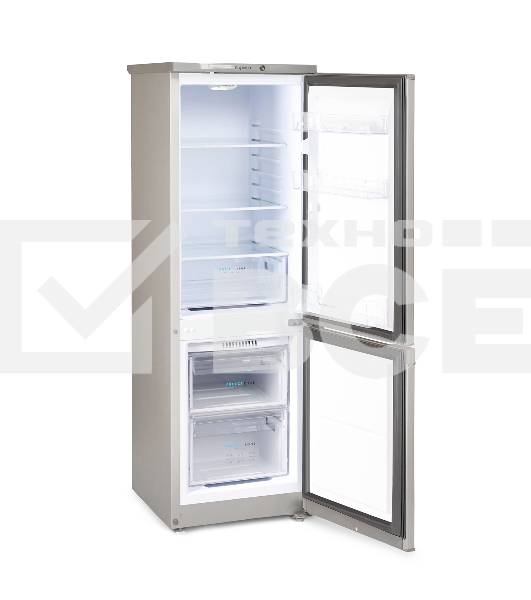 Холодильник Бирюса M418 металлик двухкамерный 125/55л морозилка снизу