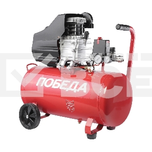 Компрессор Победа поршневой масляный KM 50-250, 250 л/мин, 8 бар, 1800 Вт, 50 л, быстросъемный 1/4