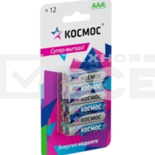 Элемент питания Космос алкалиновый AAA/LR03 BP-12 (блист.12шт)