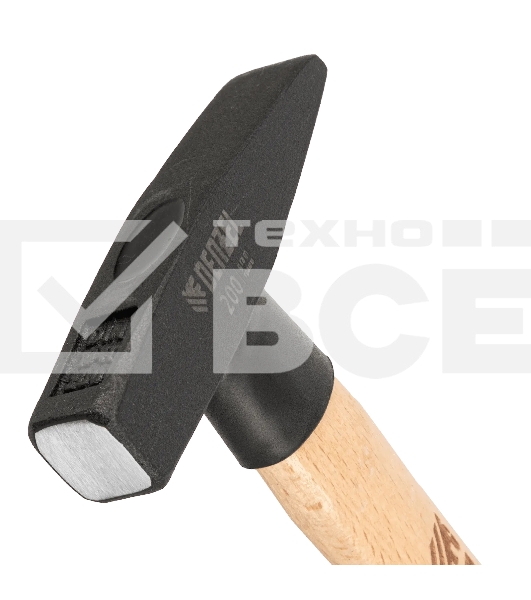 Молоток слесарный Denzel 200 г, кованый квадратный боек, буковая рукоятка