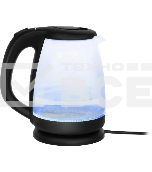 Чайник электрический Hyundai HYK-G1001 1.7л. 2200Вт черный (корпус: стекло)