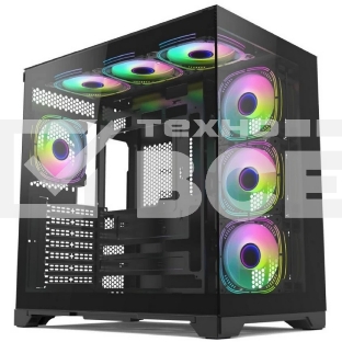 Компьютерный корпус Forza FZ-G42A Seaview TG ATX Case, black, w/o psu, Tempered glass front panel, 1x3,5', 3x2,5',USB3.