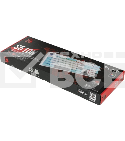 Клавиатура проводная A4Tech Bloody S510N USB белый