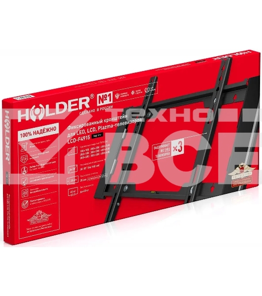 Кронштейн для телевизора Holder LCD-F4915-B черный, 26-55', настенный, фиксированный