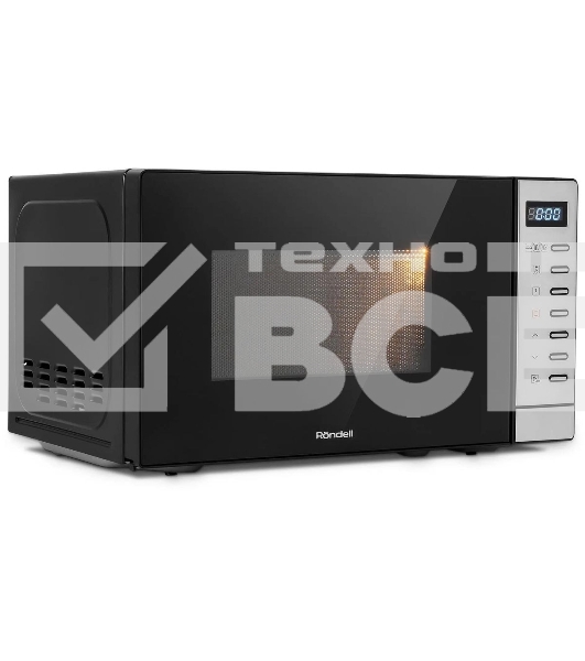 Микроволновая печь Rondell RDE-MW203 черный/серебристый, 20 л, 700 Вт, переключатели - кнопки