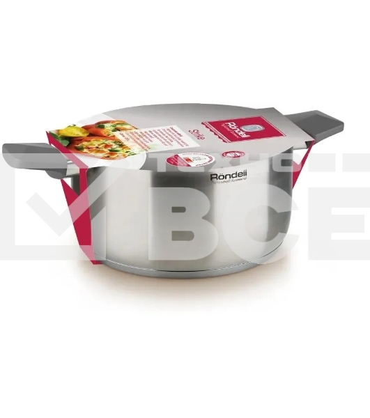 Кастрюля с/кр 24 см (4,8 л) серые ручки Rondell 715-RDS Strike