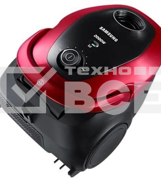 Пылесос Samsung VC20M253AWR/EV красный, 460/2000 Вт, уборка сухая, пылесборник мешок, 2.5 л