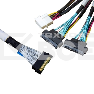Кабель Amphenol RMC74-2464 Cable MCIO x8 74P (прямой Straight Type) -TO- 2* U.2 (SFF-8639), L:80cm (CMC239)