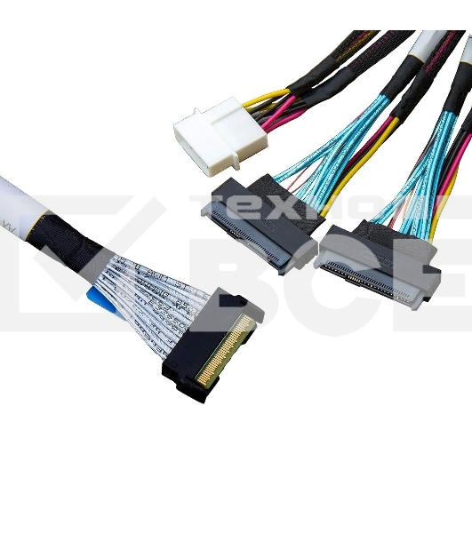 Кабель Amphenol RMC74-2464 Cable MCIO x8 74P (прямой Straight Type) -TO- 2* U.2 (SFF-8639), L:80cm (CMC239)