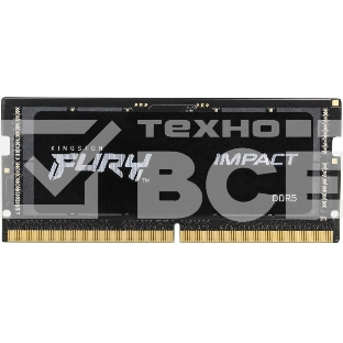 Оперативная память Kingston Fury Impact, DDR5, 16GB (1x16GB), 6400MHz, CL38, ECC, SO-DIMM, с радиатором, черный