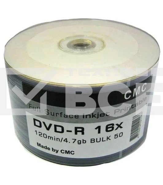Диски CMC DVD-R 4,7 GB 16x Bulk/50 Full Ink Print 