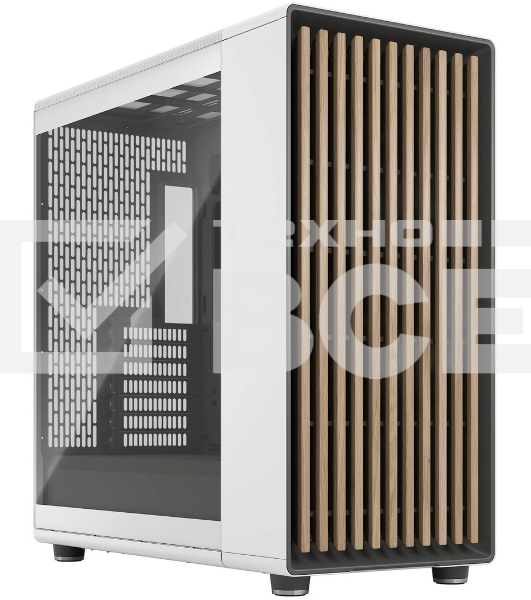 Компьютерный корпус без блока питания Fractal Design North XL TG Dark Tint, Full-Tower, 3x140мм, 2xUSB-A 3.2 + 1xUSB 3.2 Type-C E-ATX, ATX, mATX, mITX Wood panel, Chalk белый