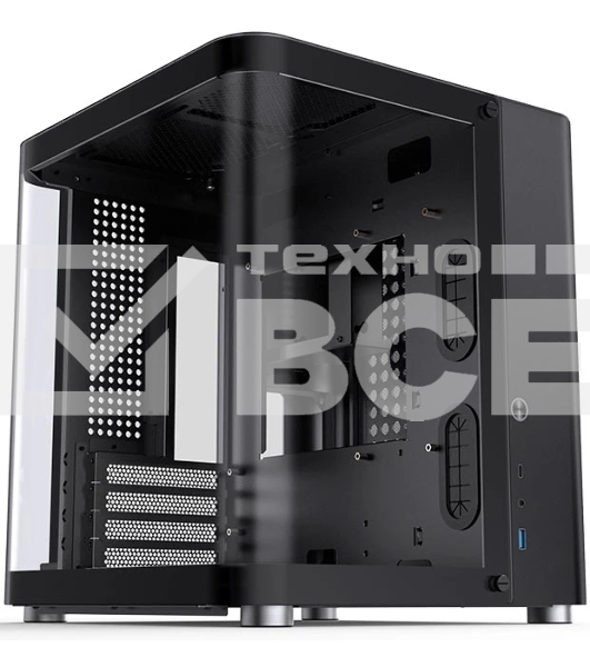 Корпус без блока питания Корпус JONSBO TK-1 Black 2.0 MATX без БП, mini-ITX, micro-ATX, черный
