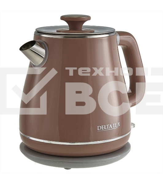 Чайник электрический Delta LUX DE-1019 (1,8 л, металл/пластик) коричневый