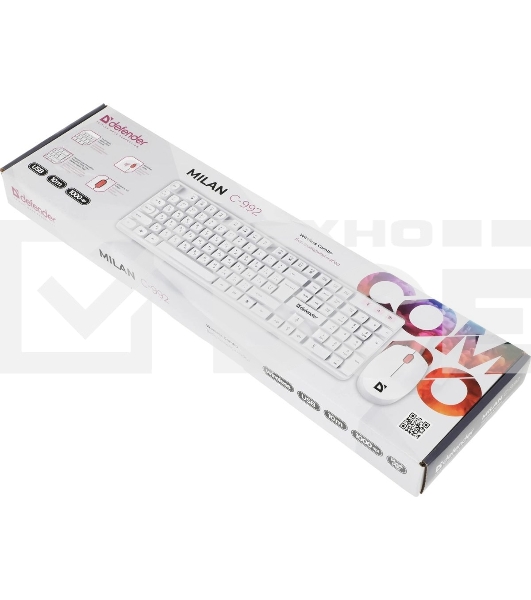 Комплект клавиатура + мышка Defender MILAN C-992 RU белый