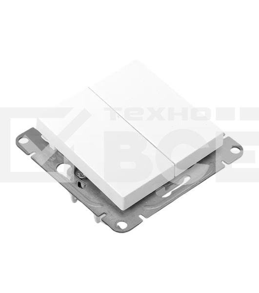 Механизм выключателя EKF UP1-SWW-20 двухклавишный, белый Эпика