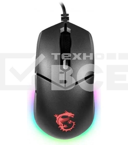 Мышь проводная MSI Clutch GM11 черный, 5000 dpi, USB, кнопки - 6