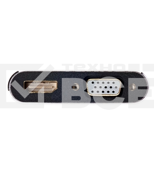 Кабель-концентратор USB3.1 TypeCm -->HDMI+USB3.0+PD+VGA Alum Grey 4K@30Hz, Telecom<TUC055>