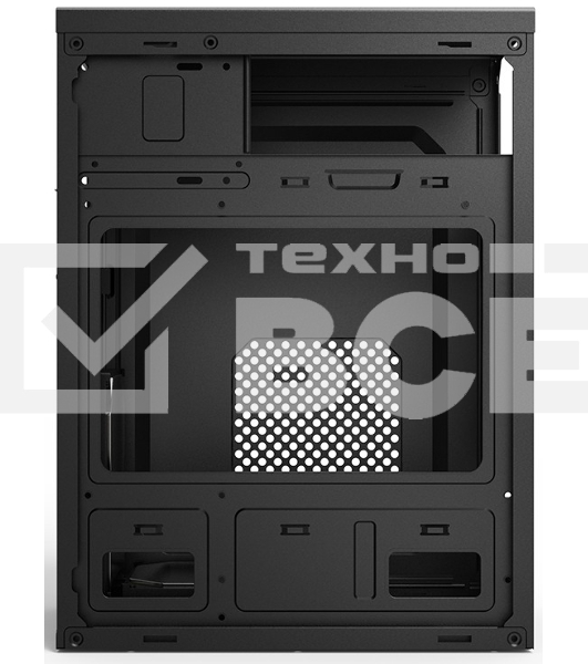 Компьютерный корпус CBR PCC-MATX-MX10-450W2 Компьютерный корпус mATX Minitower MX10, c БП PSU-ATX450-08EC (450W/80mm), 2*USB 2.0, HD Audio+Mic, Black