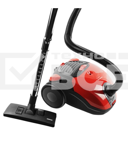 Пылесос Centek CT-2511 красный, 400/2000 Вт, уборка сухая, пылесборник мешок, 2 л