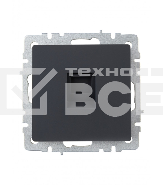 Розетка компьютерная IEK BRITE РК10-БрГ RJ45 кат.5E графит
