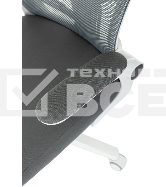 Кресло компьютерное Бюрократ ASTER NH-W TW-04 Neo Grey темно-серый, сетка/ткань, с подголов. крестов. пластик, пластик белый