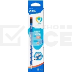 Карандаш чернографитный Deli EC016-2B U-Touch 2B, трехгранный, (12шт) ластик, фото2