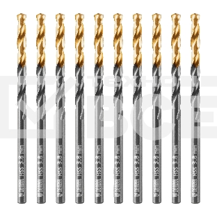 Сверло по металлу Denzel 3,8 мм, HSS-Tin, Golden Tip, 10 шт.