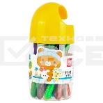 Масляная пастель Deli 72055 с поворотным механизмом, 18 цветов, длина 130мм, диаметр 13мм, пластиковая туба, фото 1