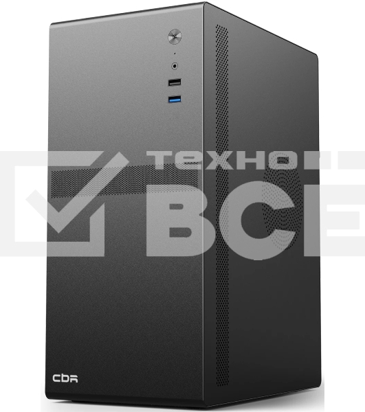 Компьютчерный корпус CBR mATX Minitower V203, без БП, 1хUSB 3.0, 1хUSB 2.0, HD Audio+Mic, черный PCC-MATX-V203-WPSU