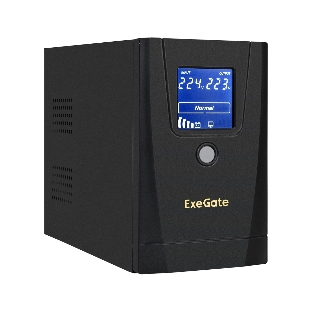 Источник бесперебойного питания ExeGate SpecialPro Smart LLB-1000.LCD.AVR.1SH.2C13 1000VA/550W, LCD, AVR, 1*Schuko+2*C13, металлический корпус, черный