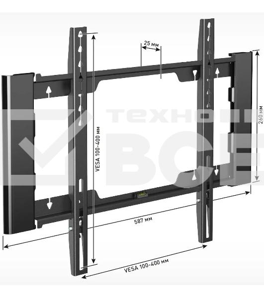 Кронштейн для телевизора Holder LCD-F4915-B черный, 26-55', настенный, фиксированный