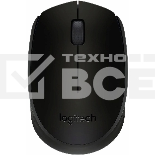 Мышь беспроводная Logitech B170 черный, 1000 dpi, радиоканал, USB, кнопки - 3
