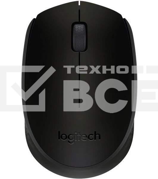 Мышь беспроводная Logitech B170 черный, 1000 dpi, радиоканал, USB, кнопки - 3