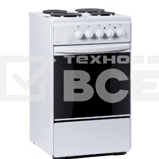 Плита электрическая Flama AE 1406 W белый, конфорок 4 электрических, духовка 50 л, 50 см x 85 см x 60 см