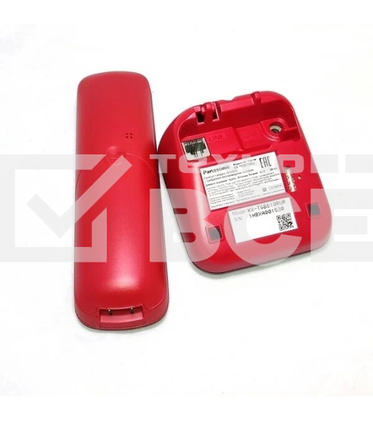 Телефон беспроводной (DECT) Panasonic KX-TGB610RUR, Монохромный, АОН, черный/красный