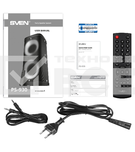 Мобильные колонки Sven PS-930 2.0 чёрные 2x75 W  Bluetooth