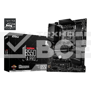 Материнская плата MSI B550-A PRO, AM4, AMD B550, 4xDDR4, 6xSATA, 2xM.2, 1xPCI-E 4.0 x16, 1xPCI-E 3.0 x16, 2xPCI-E x1, 1xHDMI, 1xDP, 1x 1Gb LAN, 4xUSB-A 2.0, 2xUSB-A 3.2 Gen 1, 1xUSB-A 3.2 Gen 2, 1xUSB-C 3.2 Gen 2, 6x3.5 мм, 7.1, ATX