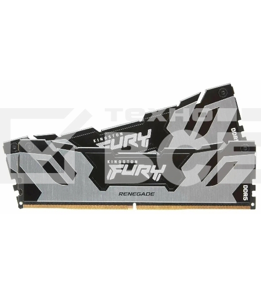 Оперативная память Kingston Fury Renegade, DDR5, 32GB (2x16GB), 6400MHz, CL32, с радиатором, серебристый/черный